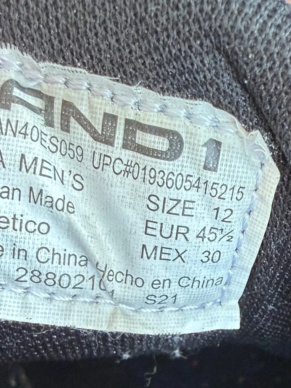 AND1 Mens Size 12 Black Basketball Shoes Athletic Sneakers Streetwear - Picture 7 of 7